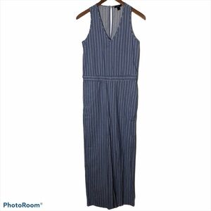 Drew Pinstripe Chambray Jumpsuit Small
